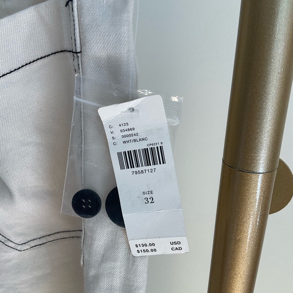 Anthropologie The Colette Cropped Wide-Leg Pants Contrast-Stitch Linen Size 32 - Picture 5 of 14